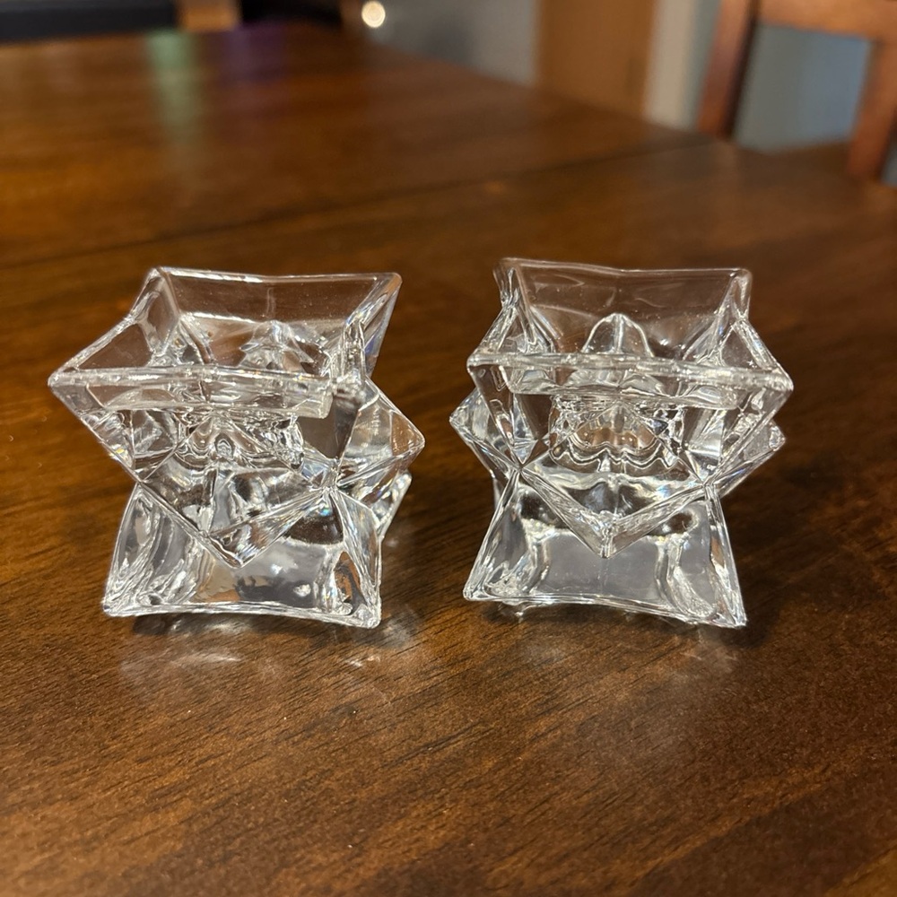Crystal Glass Candle Holders
